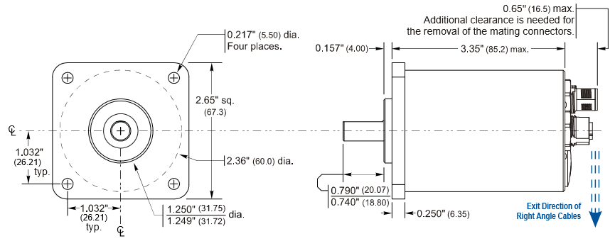 NR60E2 Flange Mount, End Connect